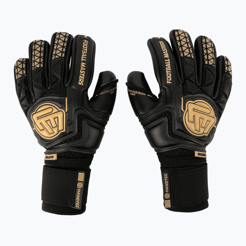 Рукавиці воротарські дитячі Football Masters Voltage Plus NC v 4.0 чорні/золоті