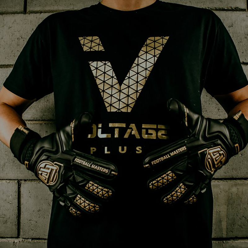 Рукавиці воротарські дитячі Football Masters Voltage Plus NC v 4.0 чорні/золоті 8