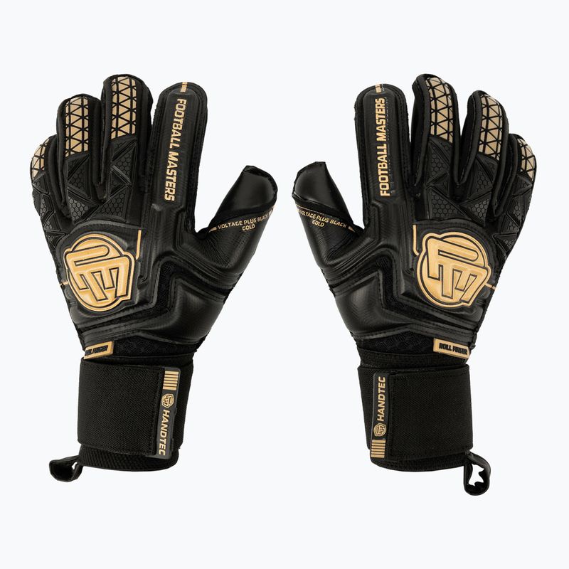 Рукавиці воротарські дитячі Football Masters Voltage Plus RF v 4.0 чорні/золоті