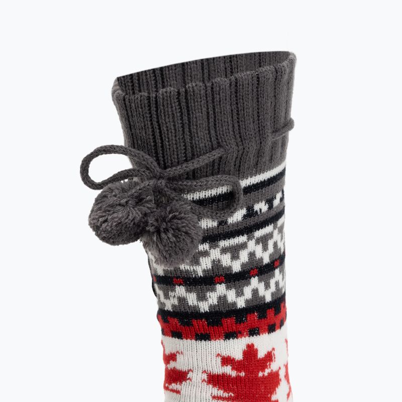 Капці з підігрівом з шкарпетками Glovii GOB білий/червоний/сірий 3