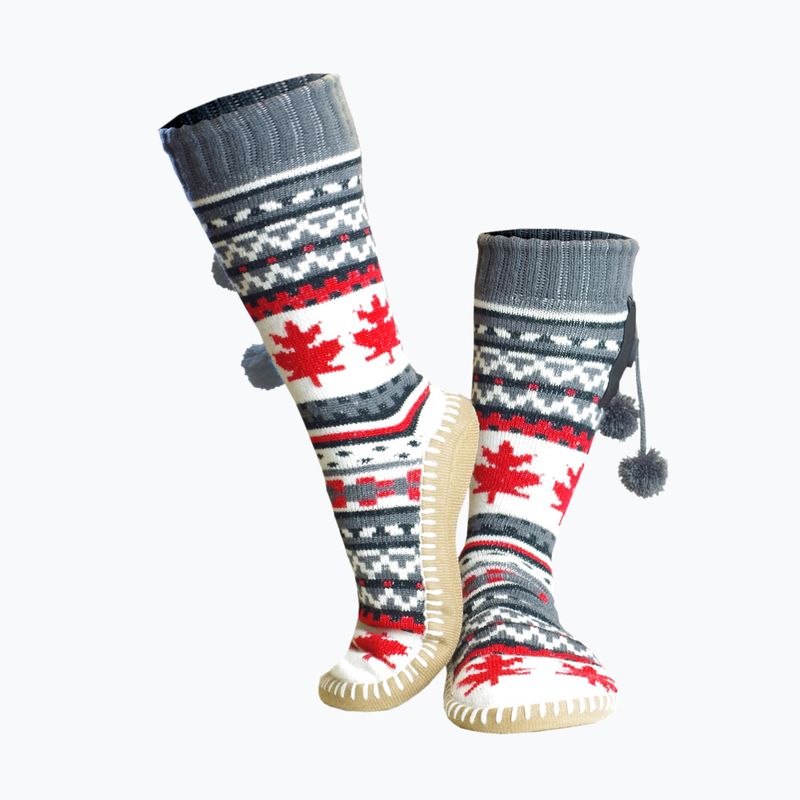 Капці з підігрівом з шкарпетками Glovii GOB білий/червоний/сірий 9