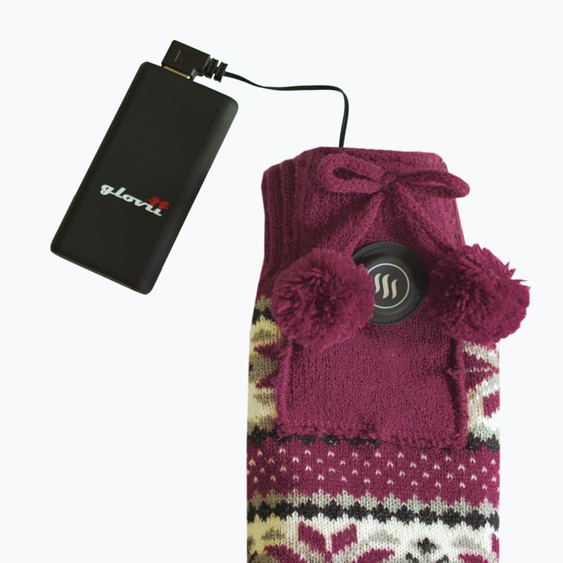 Капці з підігрівом з шкарпетками Glovii GQ5 білий/червоний/сірий 7