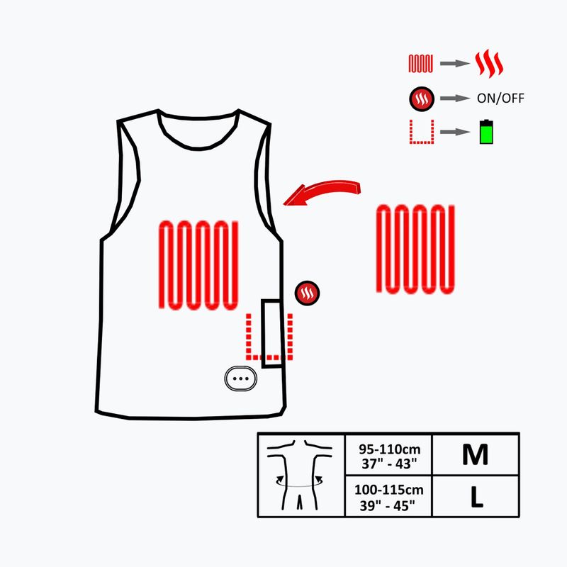 Неопреновий жилет з підігрівом Glovii GMV1 чорний 9