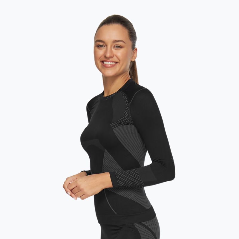 Термокофта жіноча Alpinus Active Base Layer чорна/сіра 3