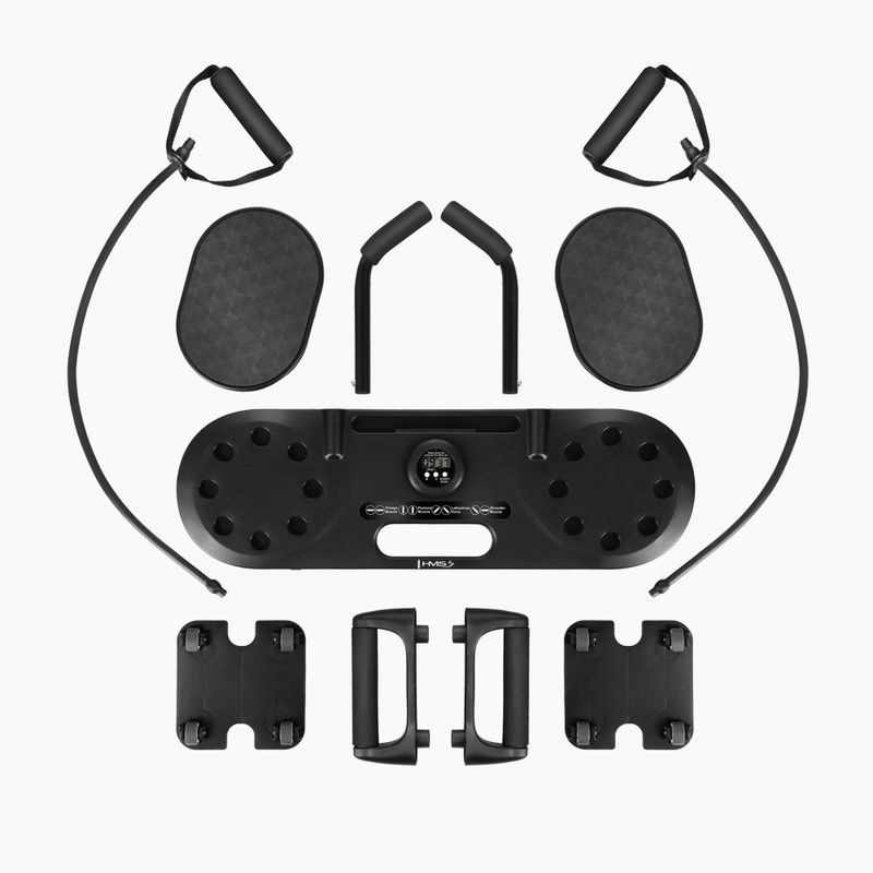 Багатофункціональна дошка HMS DBP02 for abdominal muscle exercises and push-ups with straps 3w1 black 2