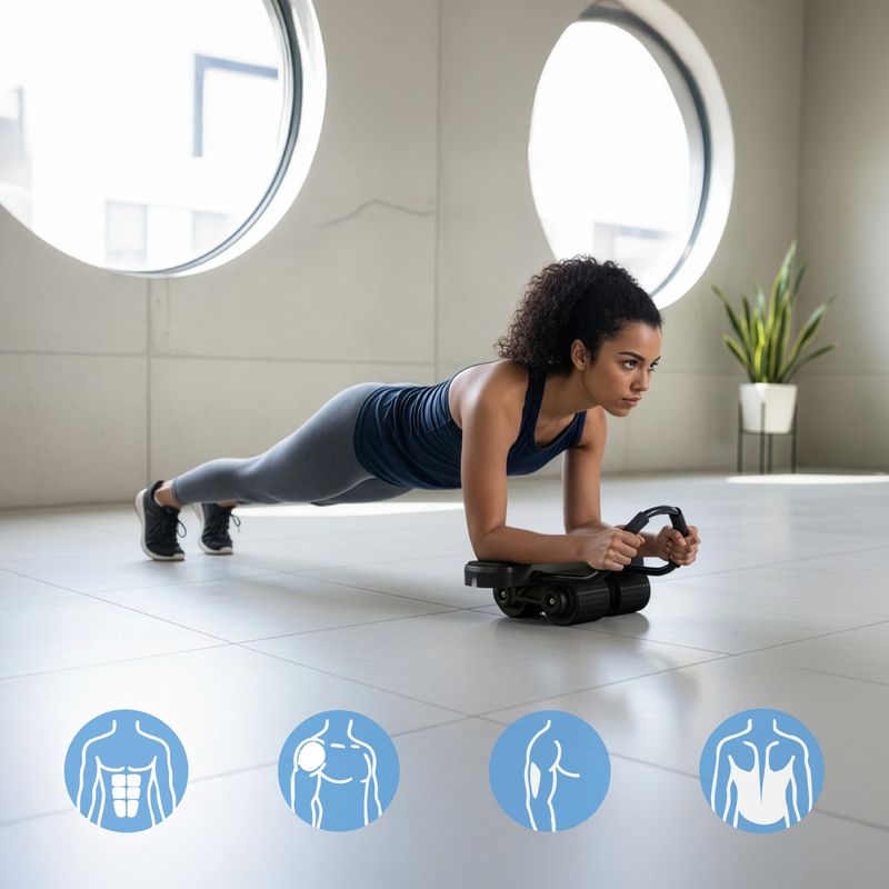 Автоматичне колесо для тренування м'язів живота з опорою та дисплеєм HMS KA40 black 12