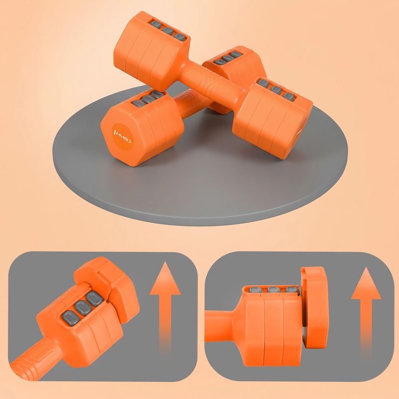 Гантелі регульовані HMS HL03 2 x 2,5 кг orange 7