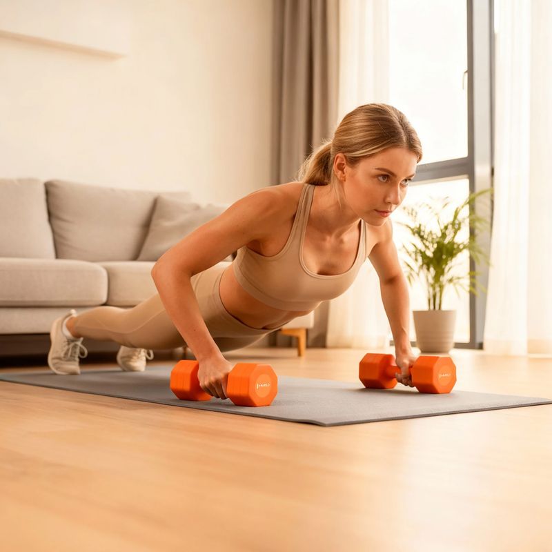 Гантелі регульовані HMS HL03 2 x 2,5 кг orange 9