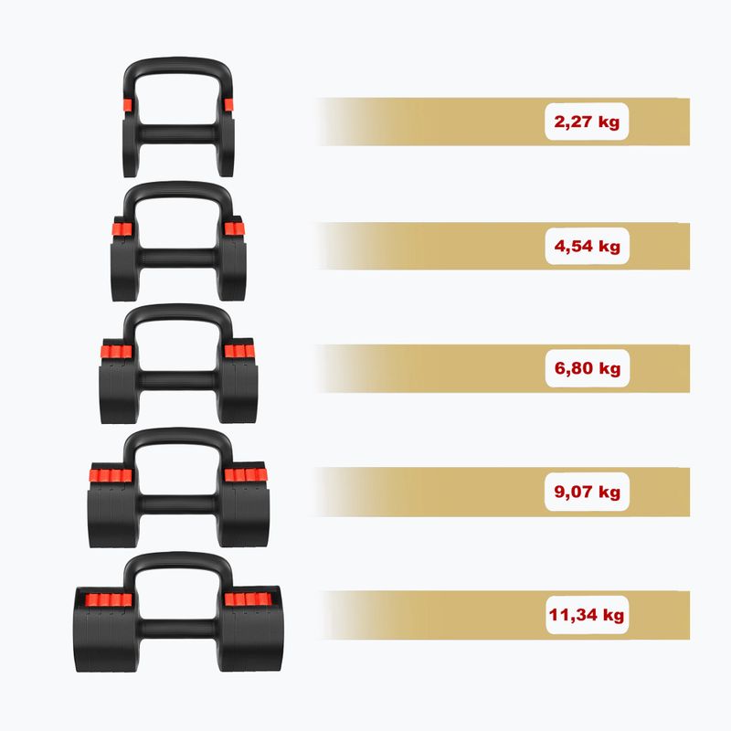 Гантель регульована HMS HL05 3в1 11,34 кг black/red 4