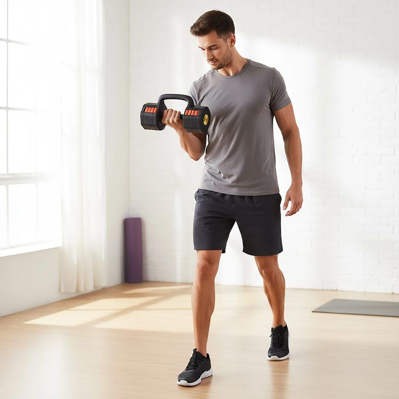 Гантель регульована HMS HL05 3в1 11,34 кг black/red 9