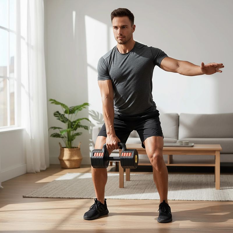 Гантель регульована HMS HL05 3в1 11,34 кг black/red 10