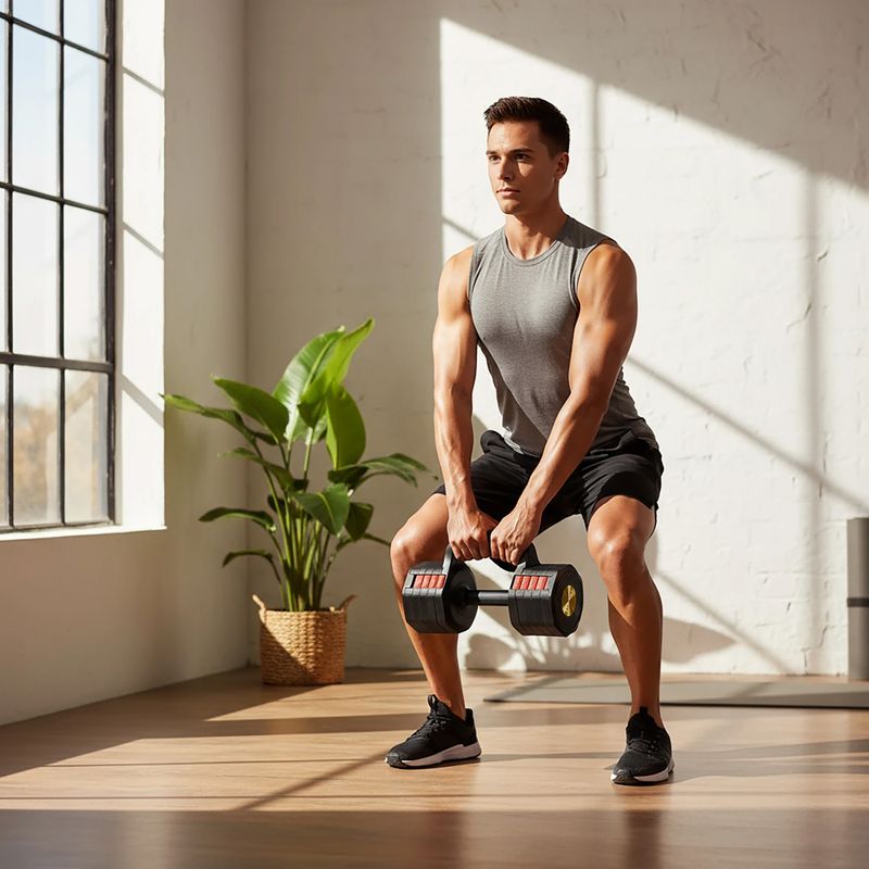 Гантель регульована HMS HL05 3в1 11,34 кг black/red 11