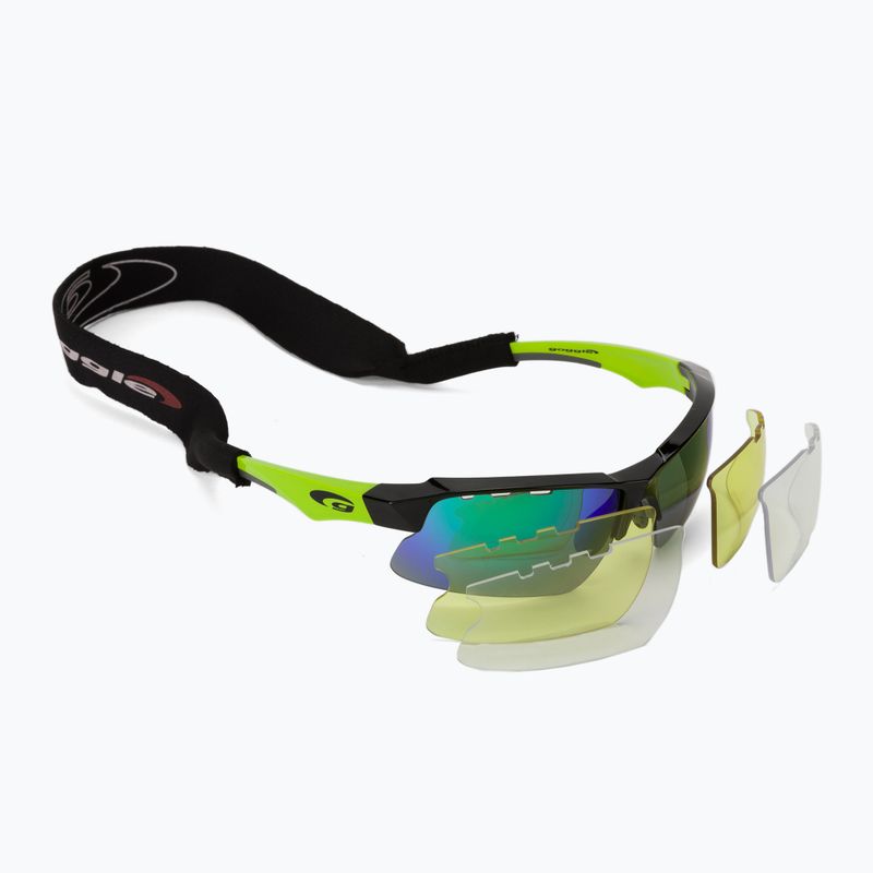 Окуляри велосипедні GOG Faun black/green/polychromatic green T579-2