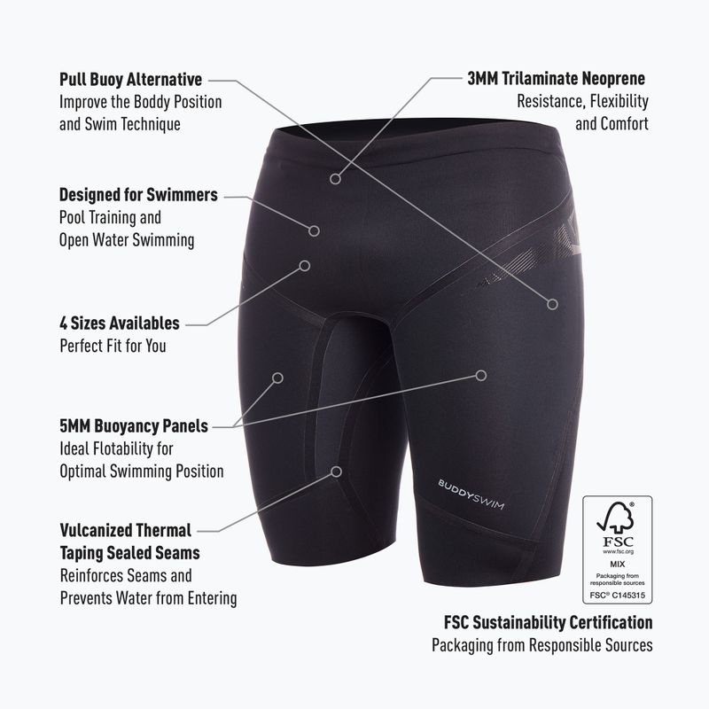 Шорти неопренові BuddySwim Floating Trilaminate Warmth 5/3 мм black 4