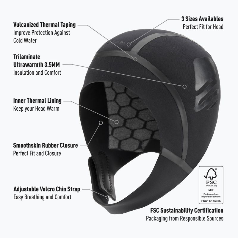 Шапка неопренова BuddySwim Ultra Warmth 3.5 mm black 3