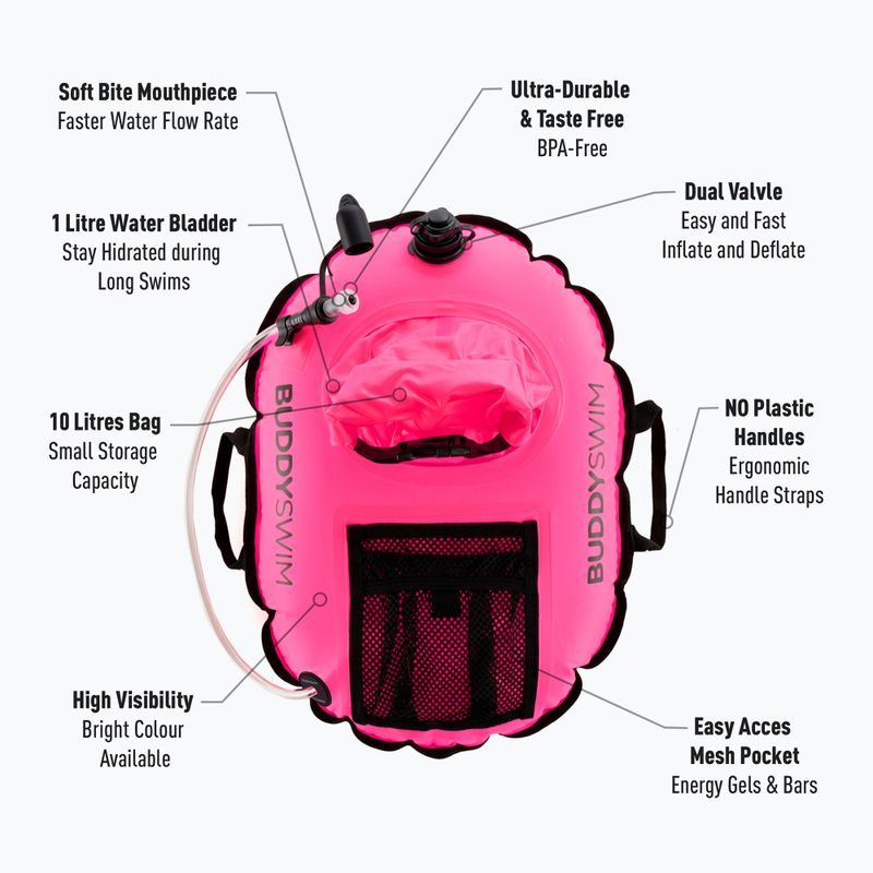 Рятувальний буй Buddyswim Hydrastation Pro 10 l pink 3