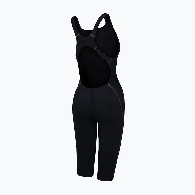Купальник суцільний жіночий ZONE3 FINA Approved Performance Gold Kneeskin black/gold 2
