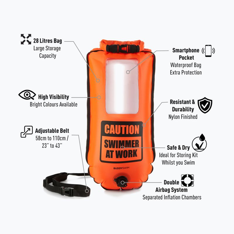 Буй страхувальний BuddySwim Smartphone Dry Bag 28 л orange 2