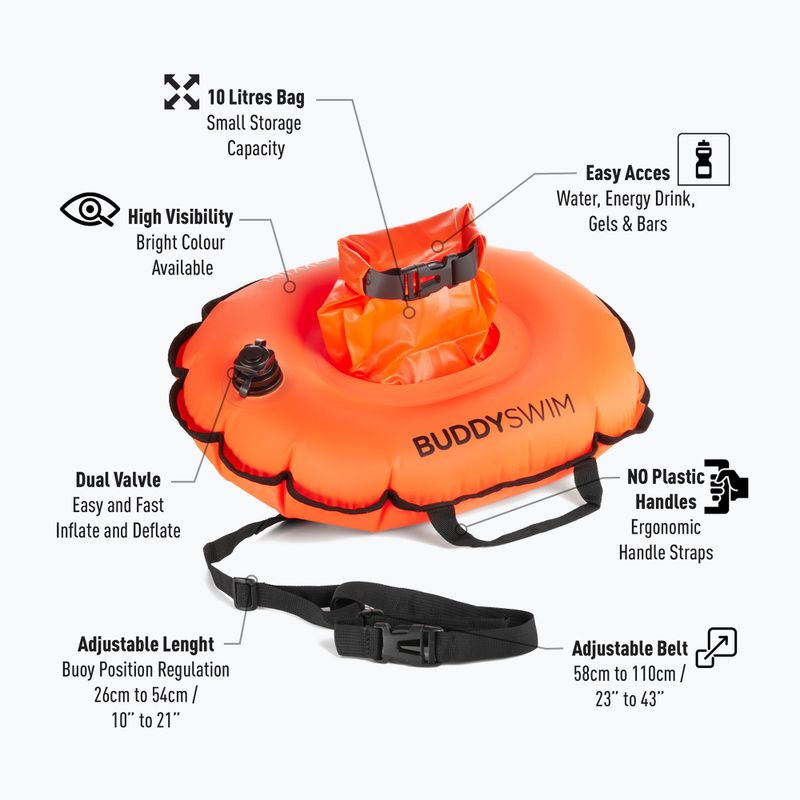 Буй страхувальний BuddySwim Hydrastation 10 л orange 2