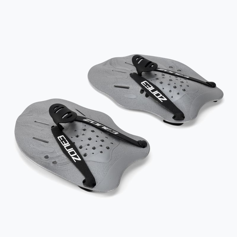Лопатки для плавання ZONE3 Ergo сірі SA18EPAD116