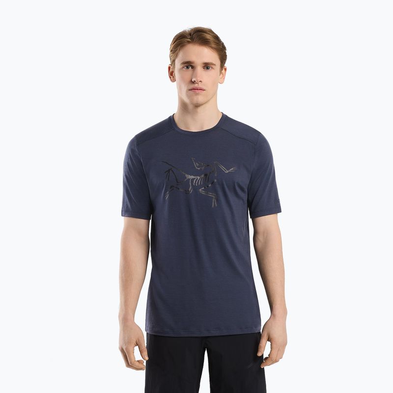 Футболка трекінгова чоловіча Arc'teryx Ionia Merino Wool Logo black/sapphire