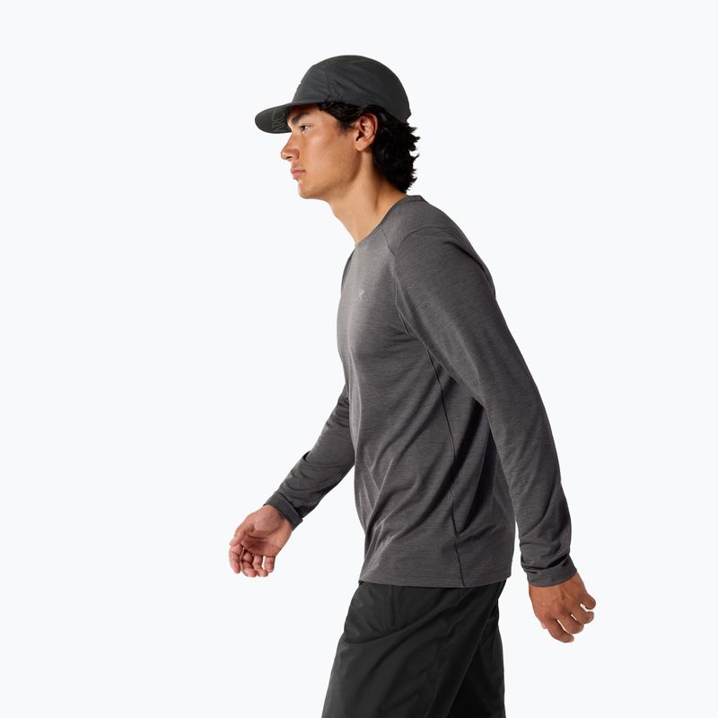 Чоловіча трекінгова лонгслів Arc'teryx Cormac Crew чорний меланж 3