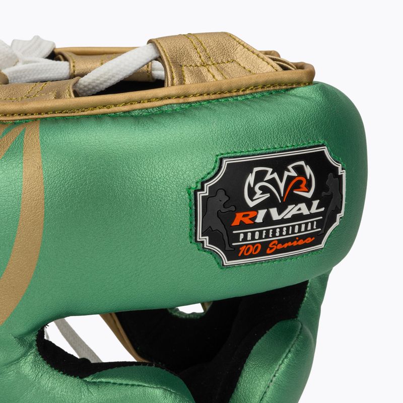 Шолом боксерський Rival RHG100 Professional Headgear green/gold 4