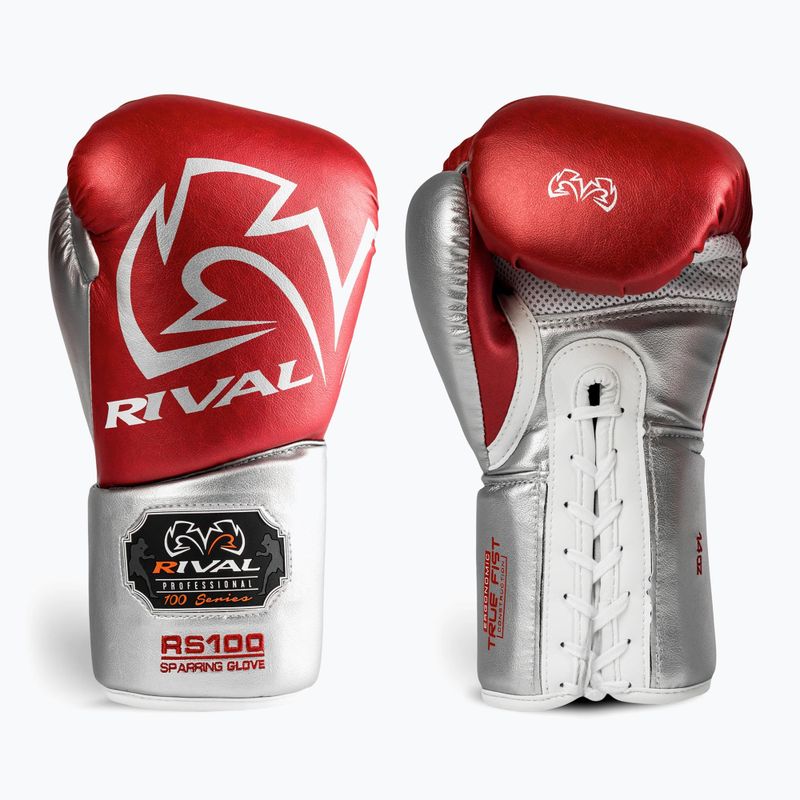 Рукавиці боксерські Rival RS100 Professional red/silver