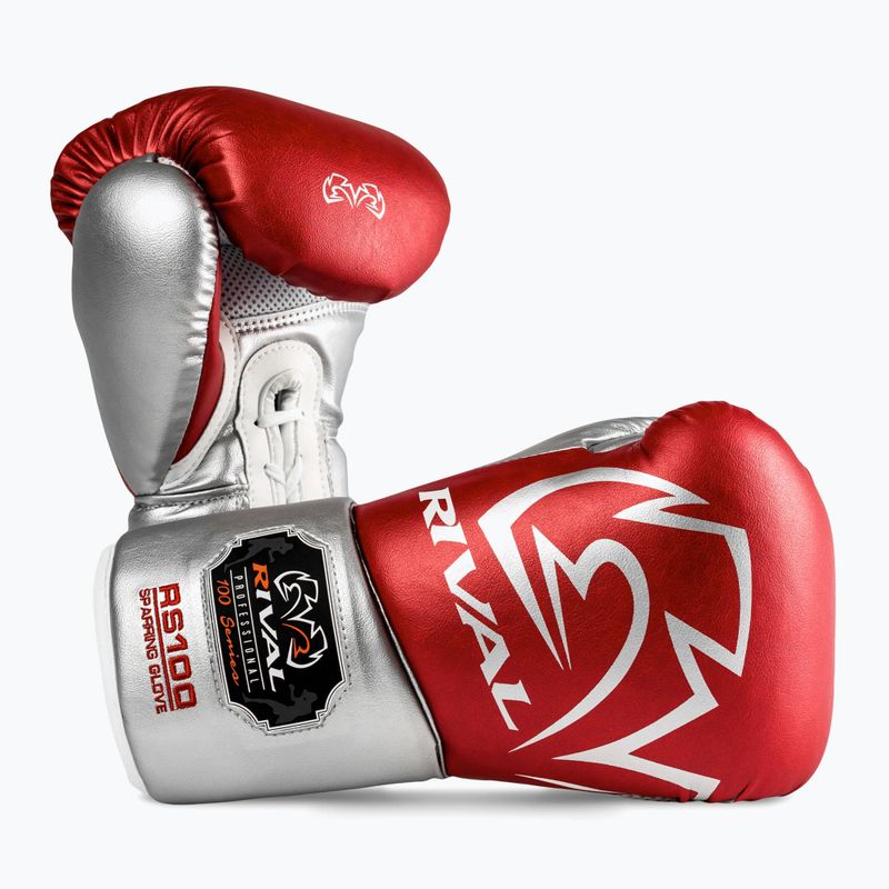 Рукавиці боксерські Rival RS100 Professional red/silver 2