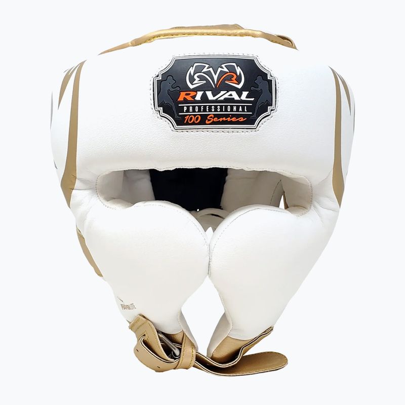 Боксерський шолом Rival RHG100 Professional Headgear white/gold 2