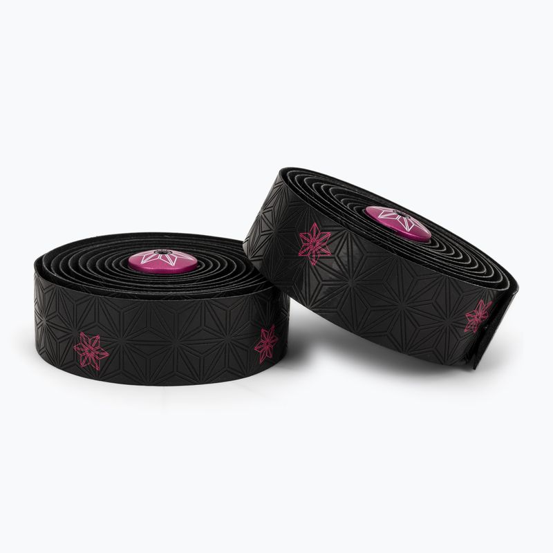 Обмотка керма SUPACAZ Super Sticky Kush Galaxy neon pink/pink star plugs 2