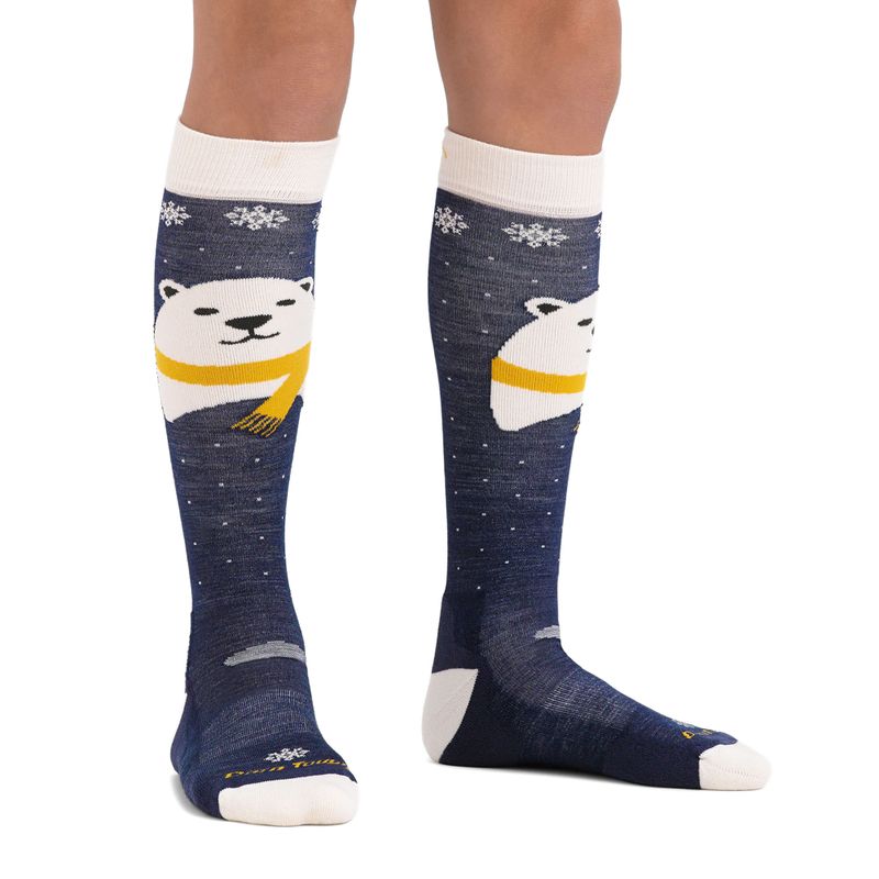 Шкарпетки лижні дитячі Darn Tough Polar Bear OTC Midweight with Cushion w/ Padded Shin blue 2