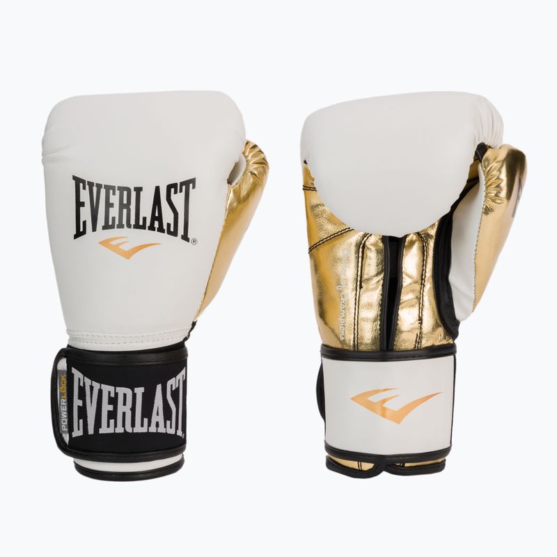 Рукавиці воксерські чоловічі EVERLAST Powerlock Pu білі 2200 3
