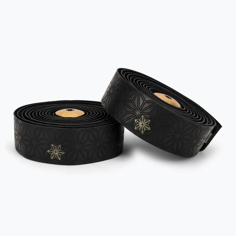 Обмотка керма SUPACAZ Super Sticky Kush Galaxy gold print/ano gold plugs 2