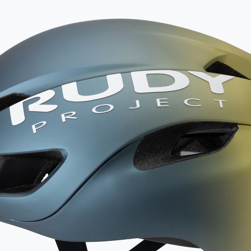 Шолом велосипедний Rudy Project Nytron blue avio/apple green metal matte 7