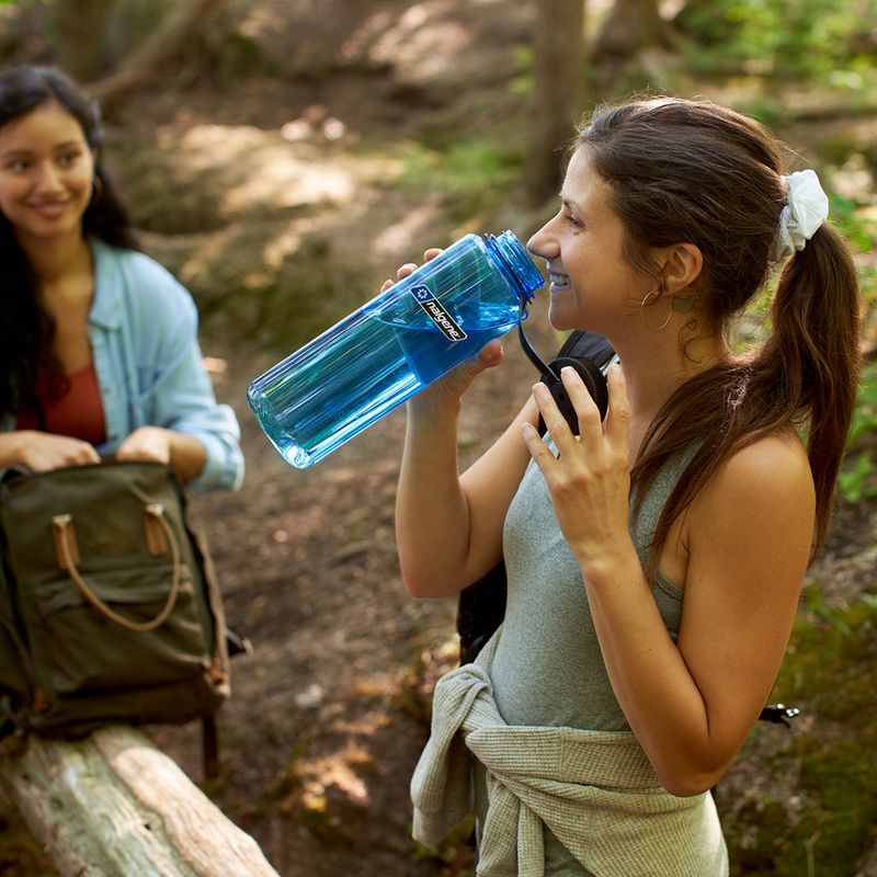 Туристична пляшка Nalgene Wide Mouth Silo Sustain 1400 мл синя/чорна кришка 5