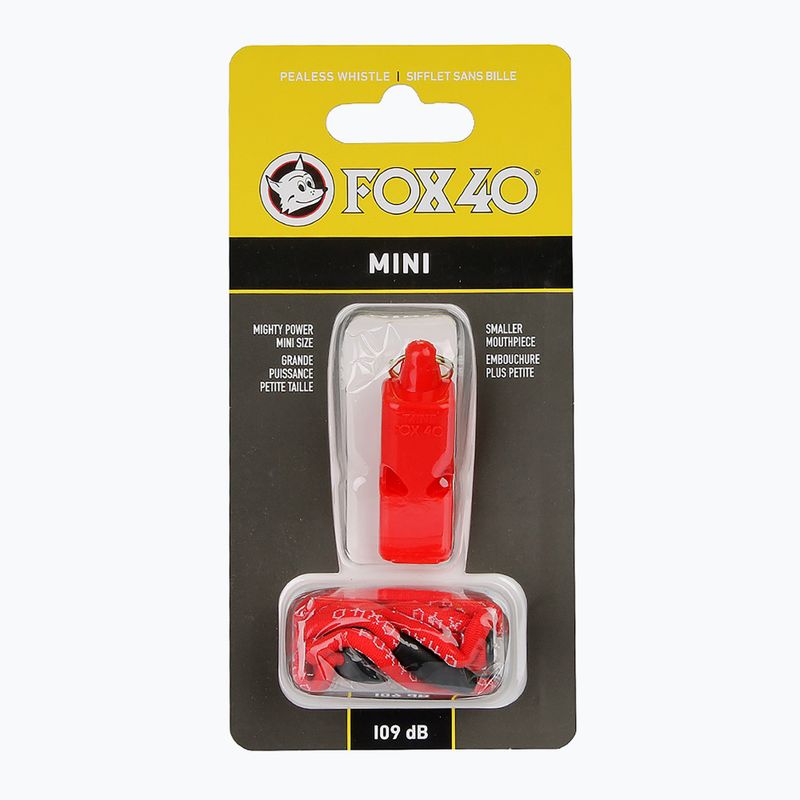Свисток зі шнуром Fox 40 Mini Safety червоний 2