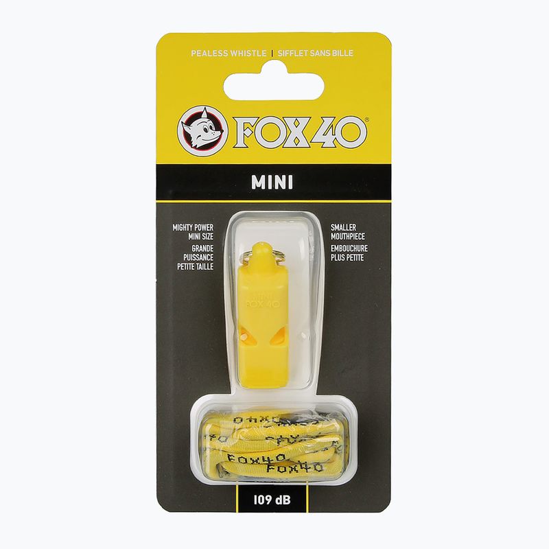Свисток зі шнуром Fox 40 Mini Safety жовтий 2