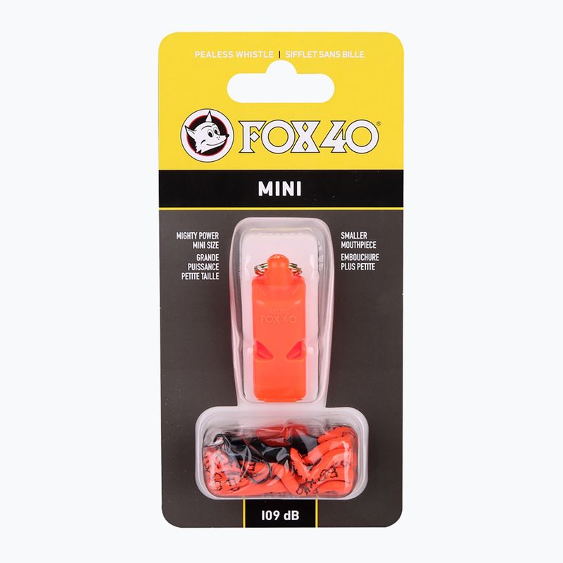 Свисток зі шнуром Fox 40 Mini Safety помаранчевий 2