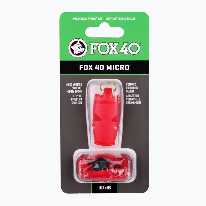 Свисток зі шнуром Fox 40 Micro Safety червоний 2