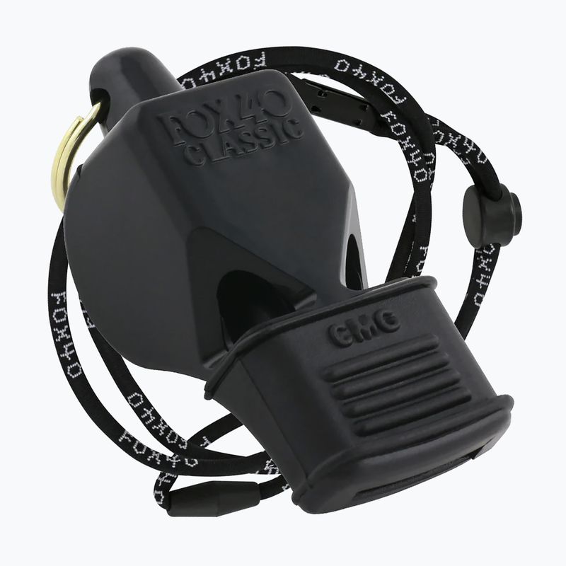 Свисток зі шнуром Fox 40 Classic CMG Safety чорний