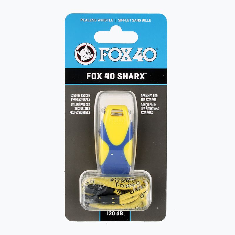 Fox 40 Sharx Safety жовто-блакитний свисток зі шнуром 3