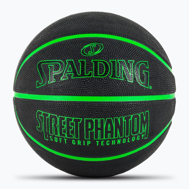 М'яч баскетбольний Spalding Phantom чорний/зелений розмір 6