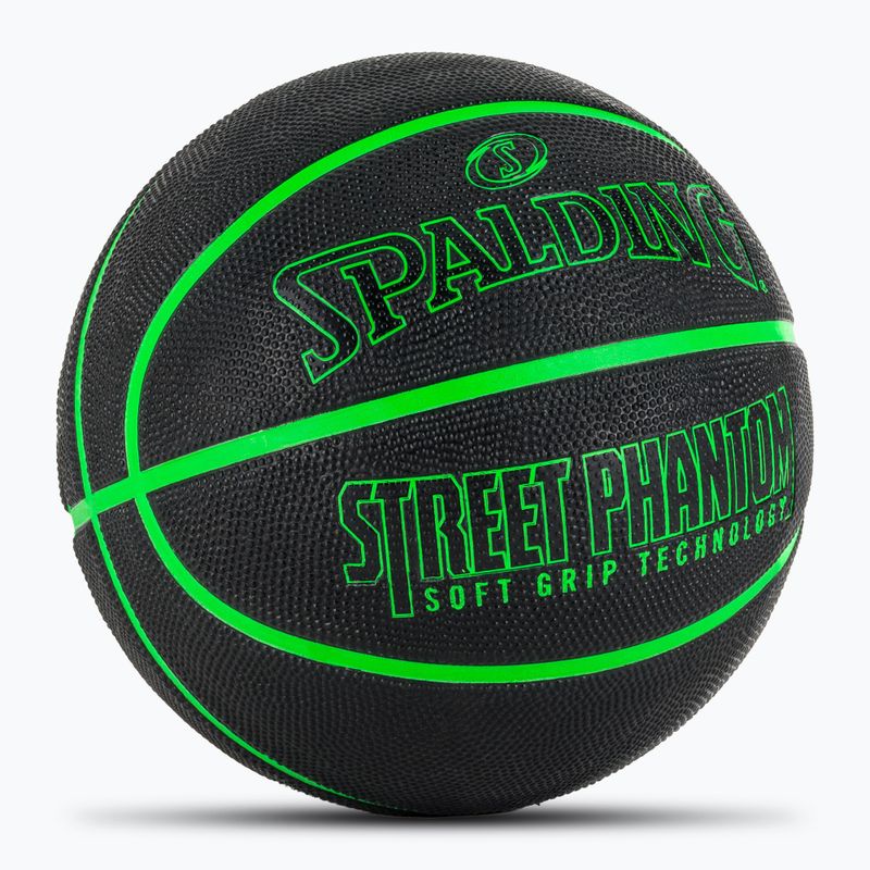 М'яч баскетбольний Spalding Phantom чорний/зелений розмір 6 2