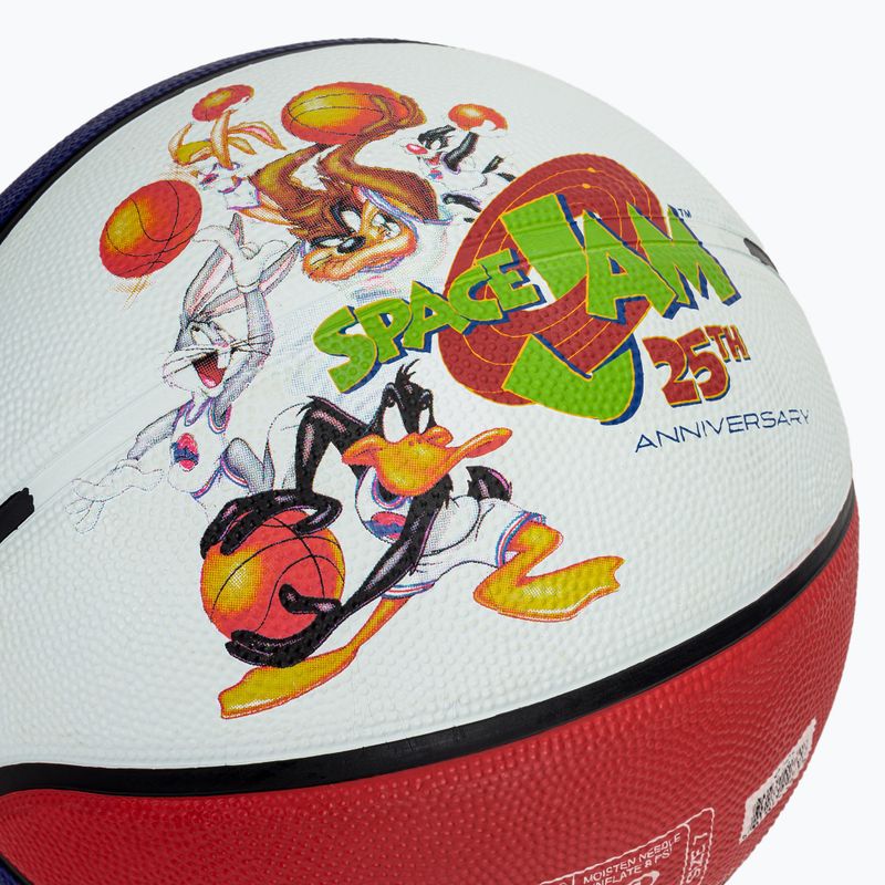 М'яч баскетбольний Spalding Space Jam Tune білий/червоний/блакитний розмір 7 4