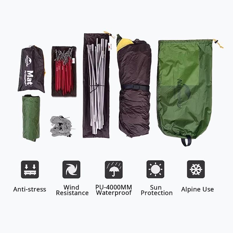 Намет трекінговий двомісний Naturehike Cloud Peak 2 20D green 3