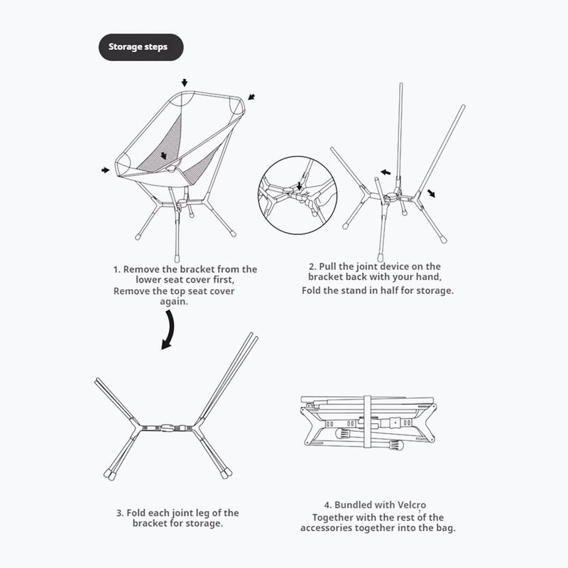 Крісло туристичне Naturehike Yamami L01 M meteorite black 2