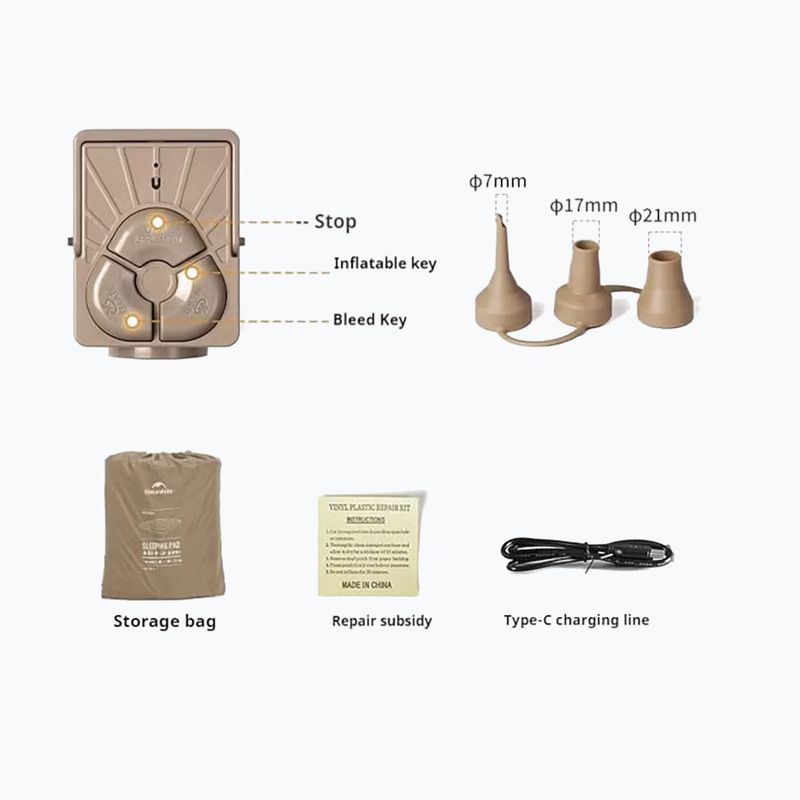 Матрац надувний Naturehike Chenjing Single brown 3