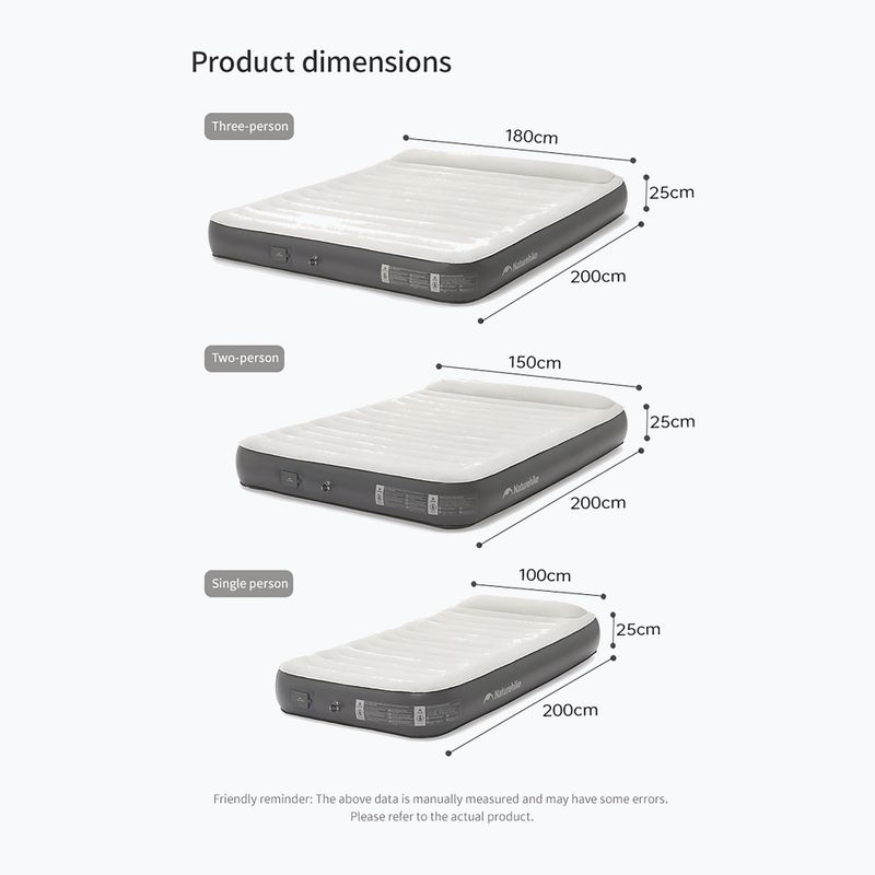 Матрац надувний Naturehike Chenjing with Pillow Double grey 2