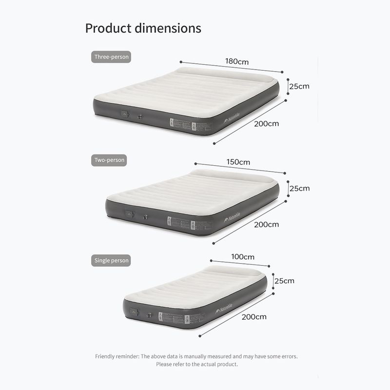 Матрац надувний Naturehike Chenjing with Pillow Triple grey 2